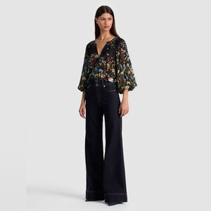 Alice + Olivia Navy Flare Jeans